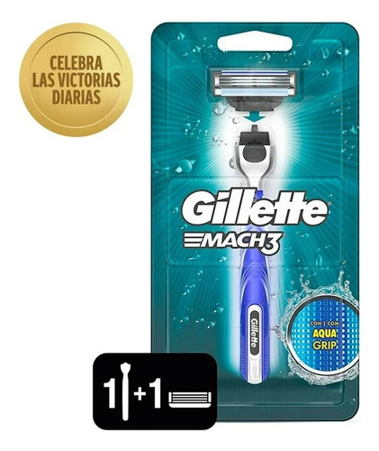 Rastrillo Para Afeitar Recargable + Repuesto Gillette Mach3