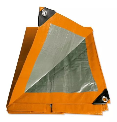 Lona Impermeable De Polietileno Con Ojillos 5 X 6 Metros Color Naranja