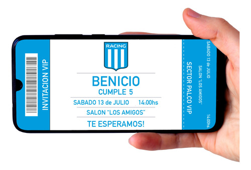 Tarjeta Invitación Cumpleaños Digital - Imprimible Racing