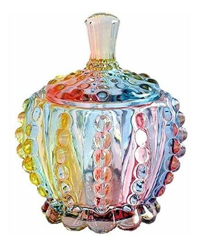 Imagen 1 de 3 de Socosy - Frasco De Cristal Transparente Repujado Con Tapa, 