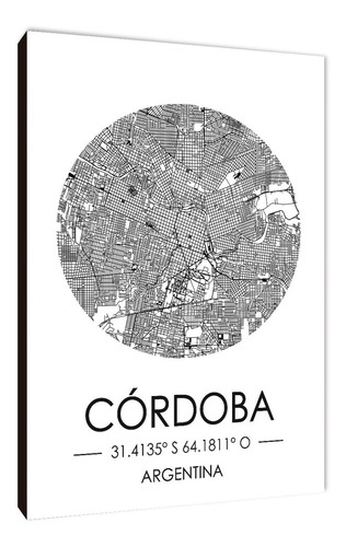 Cuadros Mapa Córdoba Varios Modelos 33x48