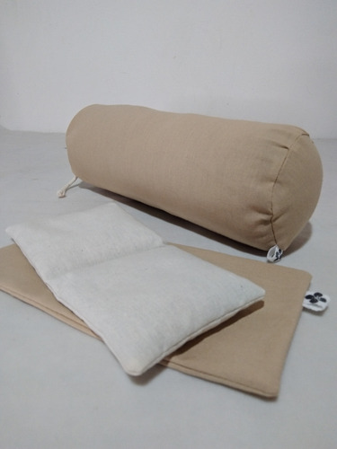 Kit Bolster Cervical + Almohadilla Ocular Beige