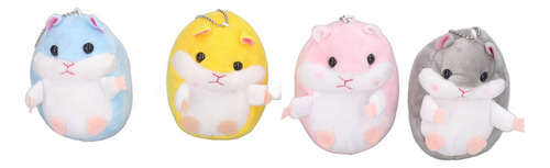 Chaveiro De Hamster, 4 Peças, Pelúcia, 4 Cores Diferentes, A