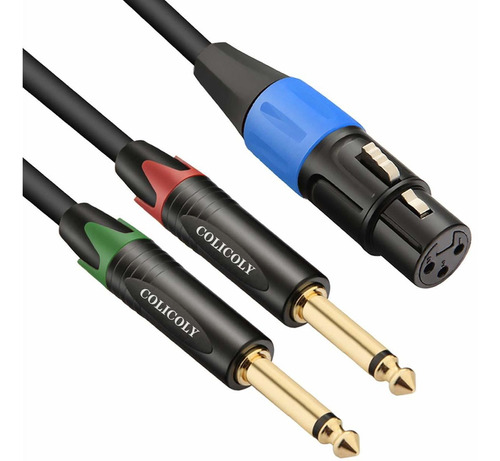 Colicoly Cable De Micrófono Divisor Hembra Xlr A Doble 1/4 P