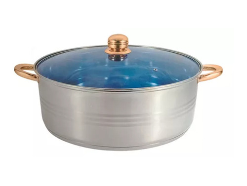 Cacerola Arrocera Tapa Acero Inox. 0.6mm 19lts Royal Haus