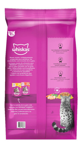 Alimento Whiskas 1+ Whiskas Gatos s para gato adulto todos los tamaños sabor pollo en bolsa de 10kg