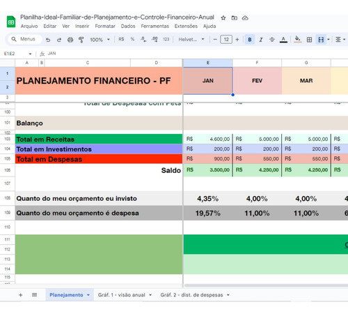 Planilha Ideal Familiar Planejamento E Controle Financeiro