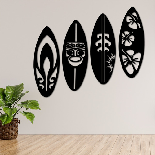 Imagen 5 de 10 de Cuadro Madera Moderno Calado Decorativo Mdf Tablas De Surf