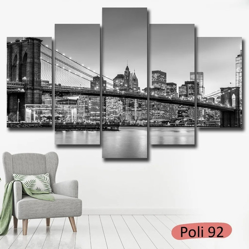 Políptico Moderno 100x50 Nueva York Cuadros Ciudades