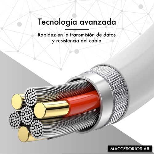 Imagen 5 de 7 de Cable Tipo C Usb 3.1 Carga Rapida Ultraresistente 2 Metros