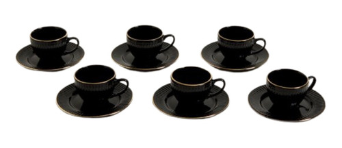 Taza Y Plato Cafe Acapulco Black De 100 Ml 5onzas