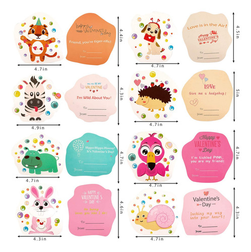Cartas San Valentín Niños 32 Varitas Burbujas 32 Cartas Sa Color