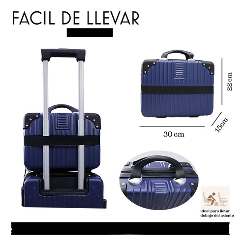 Kit 3 Maletas Para Viaje Con Ruedas Carry On 20 18 Y 14 Pul Azul Marino 5863-6