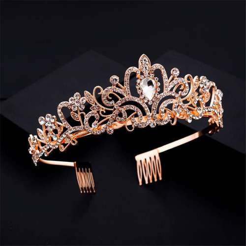 Diadema De Cristal Con Forma De Tiara Plateada, Corona De Pr