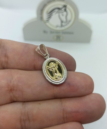 Medalla Divino Niño En Plata 925 Y Oro De 21mm De Alta