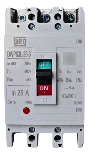 Disjuntor Caixa Moldada Weg Trif 25a Dwp63l-25-3