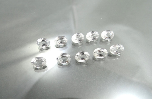 Topázio Branco Lapidado Oval 7x5 Mm 10 Peças Atacado