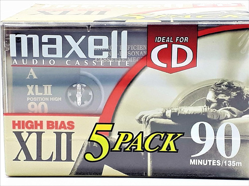 Xlii 90 High Bias Audio Cassette Tape -5-pack