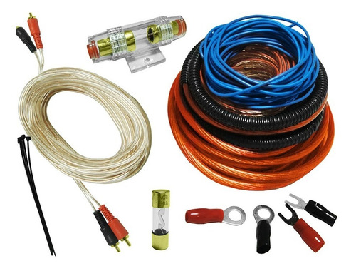 Kit De Cables P/instalación Potencia 1500w 8 Gauges Mercury