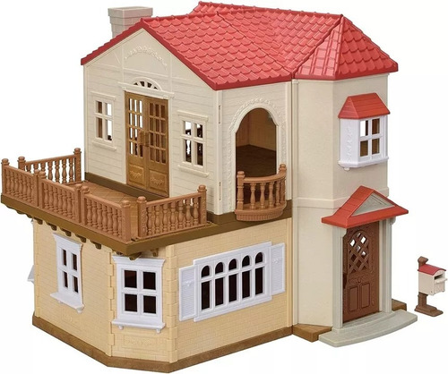 Sylvanian Families Casa Teçhado Vermelho Com Luzes E Sótão