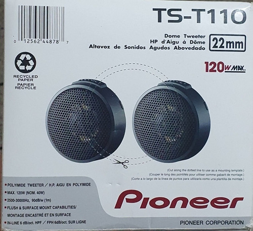 Pioneer Tweeter Ts-t110 120w Agudos Reales.