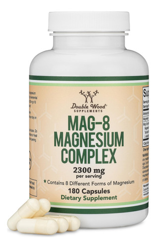 Suplemento De Magnesio 180 Cápsulas. 436 Mg Elemental. 100%