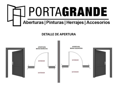 Imagen 4 de 5 de Puerta Pavir Lujan 80x200 C/apliques Barral Acero Inox Curva