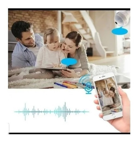 Imagem 5 de 5 de Lampada Câmera Espia Ip Wifi 360 Microfone Led Hd Panoramica