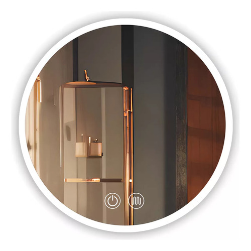 Espejo Redondo 60cm 3 Colores Luz Led Dimmer Y Antiempañante