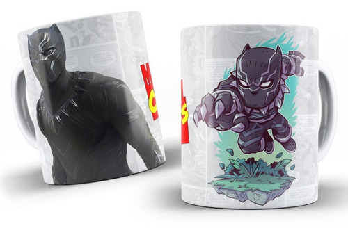 Taza Personalizada De Marvel - Pantera Negra - Cerámica