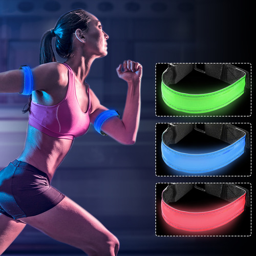 [ Brazalete Led Recargable Por Usb Para Correr De Noche Y