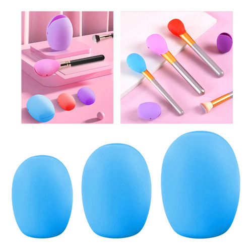 3 Piezas De Funda Protectora De Silicona Para Brochas De