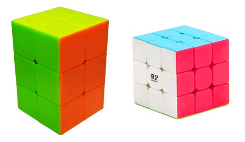 Cubo Rubik Kit X 2 Cubos  Stickerless Multicolor Didáctico 