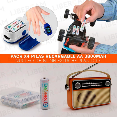 Imagen 9 de 10 de Pila Bateria Recargable Aa Blister Pack X 4 3800mah Pilas