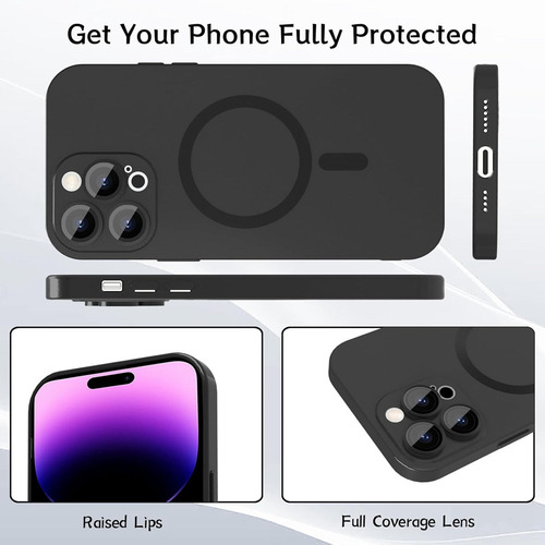 Funda De Teléfono Magsafe Wireless Charge Glass Camera Protect, Color Sólido, A Prueba De Golpes, Para iPhone 16/promax 15, 14, 13, 12, 11 Series