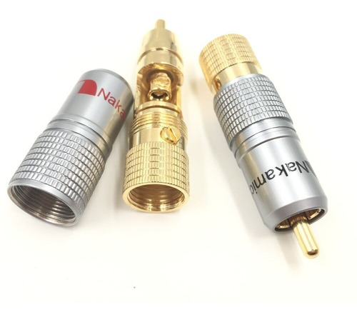 8 Plugs Rca Nakamichi Conector Banhado A Ouro Made In Japan