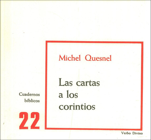 Cartas A Los Corintios, De Michel Quesnel. Cuadernos Bíblicos, Vol. 1. Editorial Verbo Divino, Tapa Pasta Blanda En Español