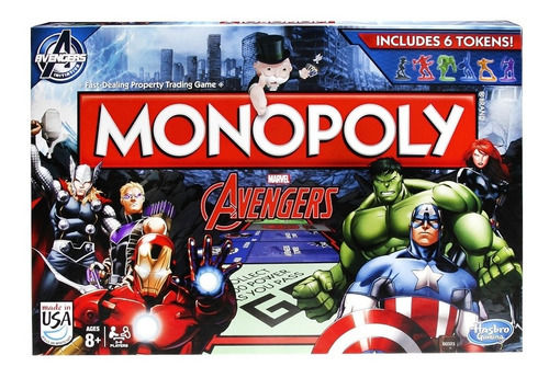 Juego D Mesa Monopoly Avengers Edition P/ Niños +8 Original