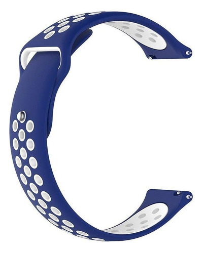 Correa 22mm Deportiva Transpirable Para Haylou Gst Lite Azul/blanco 2.2 Cm