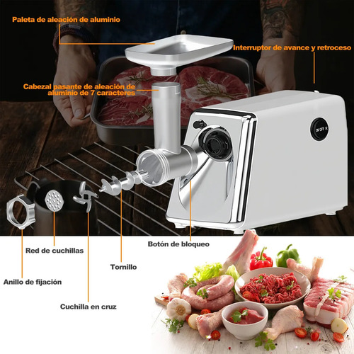 Picadora De Carne Y Cortador De Verduras Electrico
