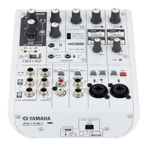 Yamaha Ag06 Mixer Multifunción 6 Canales Interfase Usb Fx