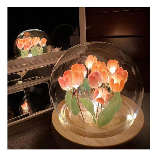 Lámpara De Tulipán Con Simulación De Luz De Flor