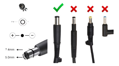 Cargador Original Hp 65 Watt 19.5v Pin Grueso 751889-001 Negro