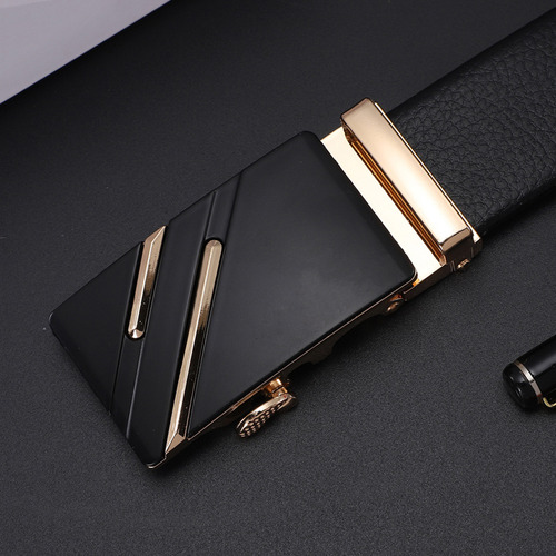 Cinturón De Cuero Suave Para Hombre Con Hebilla Automática
