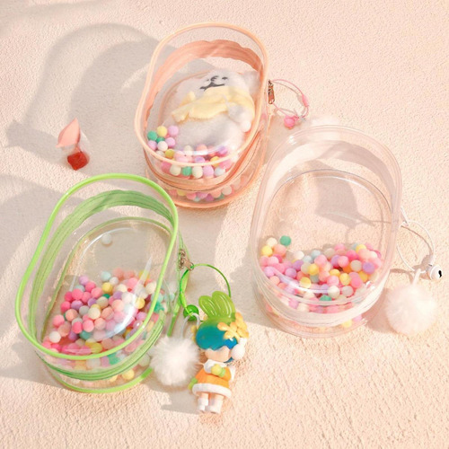 Estojo Para Figuras Minúsculas, Mini Bolsa Preto Com Bola