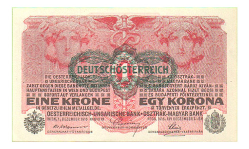 Billete De Austria 1 Corona, Pick 49, Año 1916/1919, S/c.-