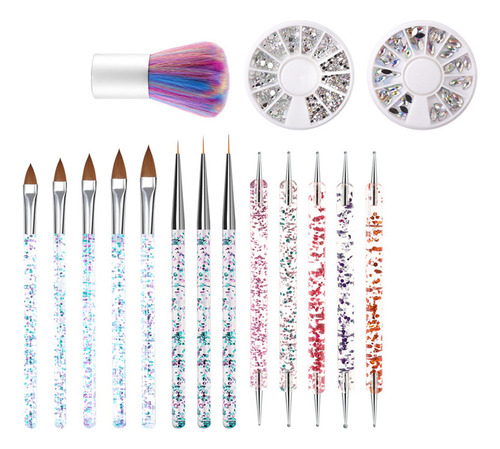 Conjunto De Acessórios Para Caneta De Unha Com Diamantes 3d