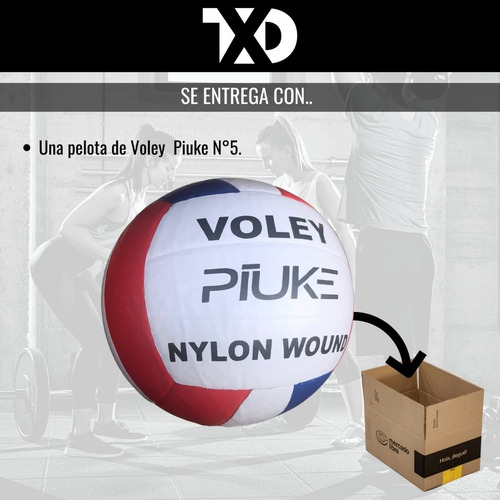 Pelota Voley Cuero Sintético Tricolor Entrenamiento Volley