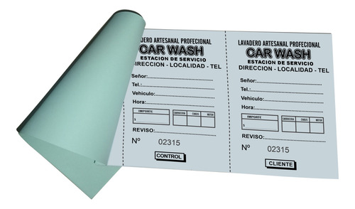 80 Talonarios Ticket Lavadero Auto 2 Cupones Numerado, 11x17