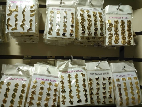 12 Aretes Topos Topitos En Acero Inoxidable Zarcillo